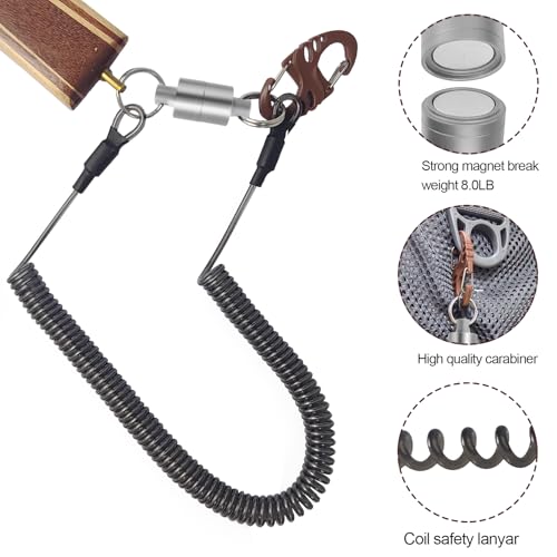 Aventik Fly Fishing Landing Net for Trout Soft Rubber Ghost Mesh Catch and Release Wooden Frame Lightweight and Tangle-Free - style: Longhead&magnet