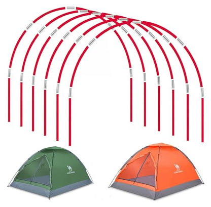 DIY Poles for Bike Tent, Tent Pole Replacement, Tent Bar Support Rod Awning Frame Kit for Hiking and Camping Tarp, Long Approximately 52ft, Diameter - 6.5mm, Plant Grow Tunnel,36 Packs - color: 17 inches- 36 packs( red )