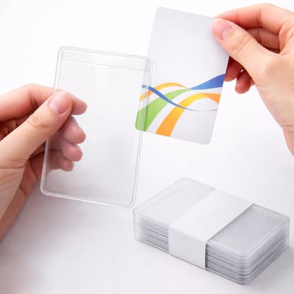 20-Pack Waterproof PVC Card Holder Sleeve for ID, Credit, Insurance, Social Security & Travel Protection - Flexible Transparent Design, Moisture & Dust Guard - color: No Zipper, size: 20Pack, Vert