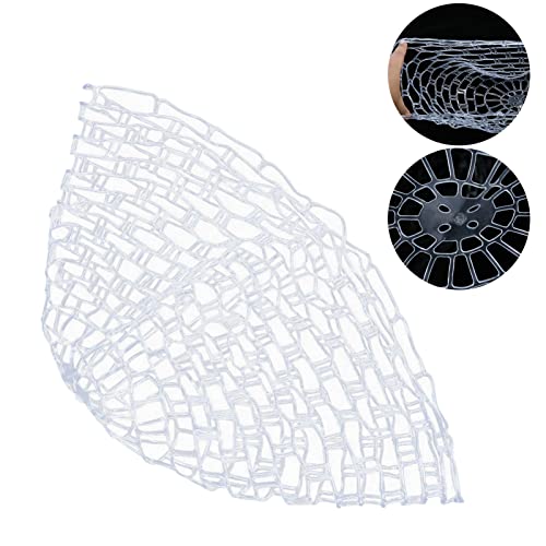 Large Clear Invisible Soft Rubber Landing Net Replacement Mesh for Fly Fishing – Snag-Proof, Fish-Friendly, Lightweight and Portable