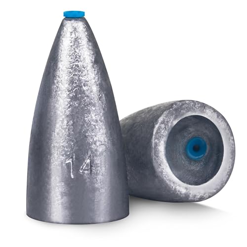 FishTrip Bullet Weights, Fishing Sinkers for Texas Rig Bass Fishing | Fishing Weights for Carolina Rig, Flipping Slip Sinker Sliding Weights Lead Fishing Weights Saltwater Freshwater 1/16oz-1/2oz - size: 1/16oz_1.75g_60pcs