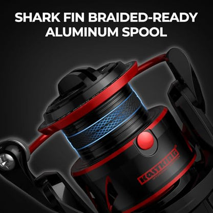 KastKing Sharky Spinning Reel – 5.2:1 & 6.2:1 Gear Ratios, Carbon Fiber Drag 33–39.5LB, 10+1 Stainless Bearings, Lightweight Nylitech Body, Oversize Shaft, for Saltwater & Freshwater - color: 5.2:1-Sharky III, size: 2000