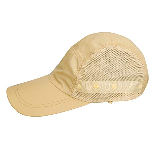 haozaikeji UPF50+ Outdoor Fishing Hat UV Protection Sun Hat Wide Brim Baseball Cap with Face Neck Flap for Women Men - color: Khaki