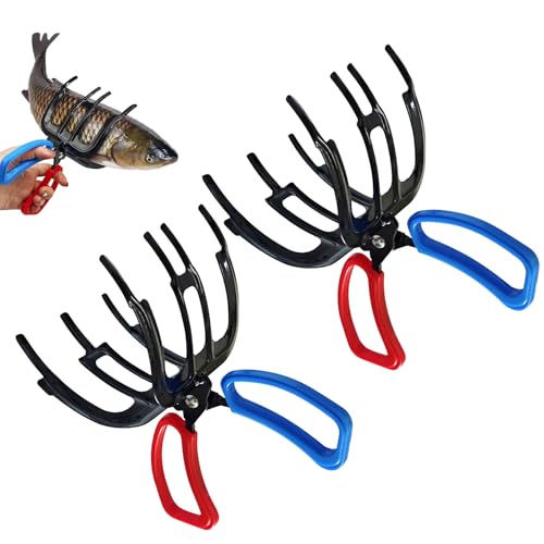 3 Claw Fish Gripper, 2026 Upgraded Metal Fishing Pliers Gripper, Multifuctional Fish Grippers for Fishing, Fish Grabber Tool for Most Freshwater Fish and Crab - size: 2pcs 3 claw