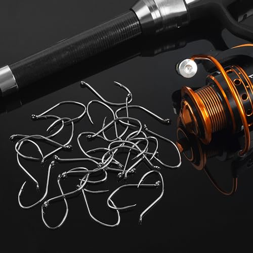 Catfish Hooks Big River Bait Hooks, 80pcs Live Cut Bait Fishing Hook Beak Offset Octopus Trotline Hook Catfishing Tackle Gear for Saltwater Freshwater Fishing - size: 2#-80pcs