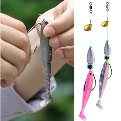 220Pcs/Box 2X Strong High Carbon Steel Worm Fishing Hook,8 Sizes Mixed(5/0,4/0,3/0 2#,4#), Senko Soft Bait Fish Hook Set for Bass,Barded Design,25 Pcs Eye Beads Bait