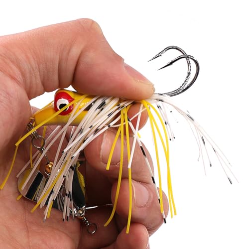 Buzzbait Frog Topwater Fishing Lures, Silicone Skirt Buzz Blade Spinner Baits, Floating Bass Snakehead Pike Lure for Freshwater Saltwater Fishing