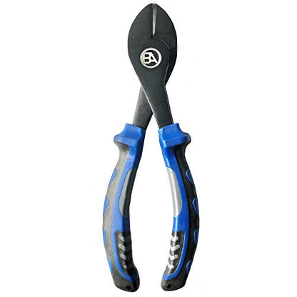 Black Anchor Fishing Accessory Kit | 6.7" Aluminum Plier, Stainless Lip Gripper, Buff Face Shield, Wire Cutter, Split Ring Braid Scissor, Microfiber Towel