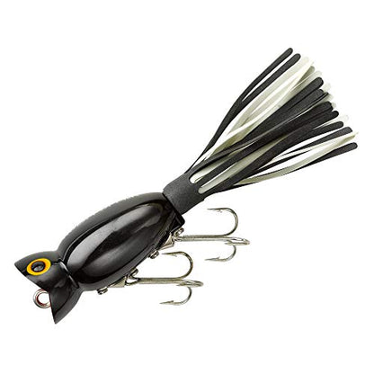 Arbogast Hula Popper Topwater Bass Fishing Lure - color: Black, size: 2 in, 3/8 oz