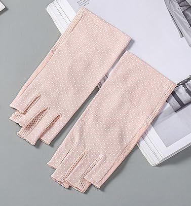 FGSS Summer Sunblock Gloves UV Protection Non-Slip Touchscreen Driving Gloves for Women Cyling Riding Outdoor - color: Apricot
