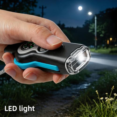 Emergency Survival Function Whistle, Outdoor Multifunctional Tool Safety Whistle with Lanyard, Ideal for Kayaking, Boating, Hiking, Camping, Climbing, Hunting, Fishing, Rescue Signaling - color: blue*black1pcs