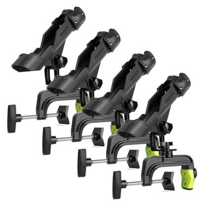 Fishing Rod Holders for Boat, Upgraded Fishing Pole Holders with Enlarge Clamp for Most Rod, Adjustable Fishing Rod Rack Fit Round/Square Tubes - style: 4pack