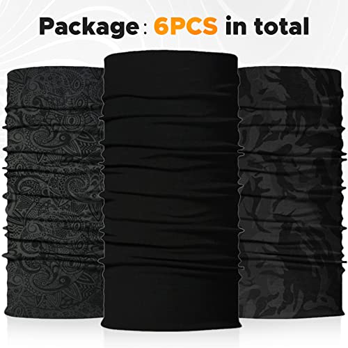 JOEYOUNG Headwear, Bandana, Neck Gaiter Head Wrap Headband Balaclava Magic Scarf - color: A-black