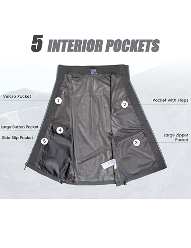 Little Donkey Andy Men's Lightweight Quick Dry Vest Windproof Sleeveless Jacket with 11 Pockets for Travel Fishing Hiking - color: Dark Grey, size: Large