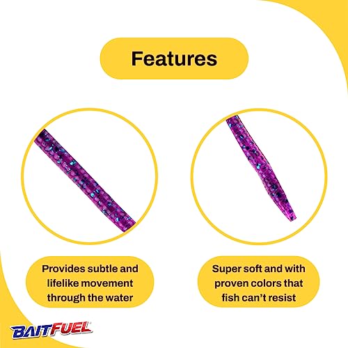 BAITFUEL Finesse Worm - color: Junebug