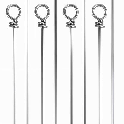 100PCS Fishing Wire Spinner, Stainless Steel Lure Making Supplies Kit for Hanging Fishing Spinners Rigs for Crafts - size: 0.8*16 cm