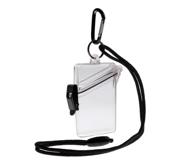 Transparent Clear Waterproof ID Card Badge Holder Case Waterproof Sports Case Vertical Badge Holders with Lanyard and Keychain,Identification Badges and Supplies,Labels, Office and School Supplies