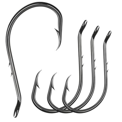 9KM DWLIFE Octopus Fishing Hooks, Double Barbed High Carbon Steel Hooks | Corrosion-Resistant Baitholder Circle Hooks with Sharp Points for Bass, Catfish, Walleye, Trout and Saltwater Fishing - size: 7/0#-50pcs