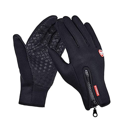 FOXLVDA Winter Warm Gloves for Men and Women, with Windproof and Waterproof Features, Sensitive Touch Screen Texting Fingers for Work, Cycling, Driving - size: Large