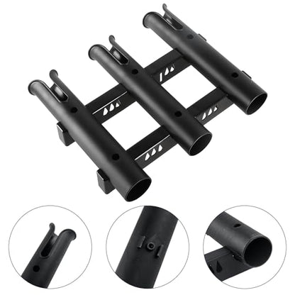 2Pcs Fishing Rod Holder Bracket Tube 3 Rod Rack Wall Mounted 10.63 Inch Fishing Pole Holders for Boats with Screws Nuts Side Mount for Boat Truck Kayak Garag