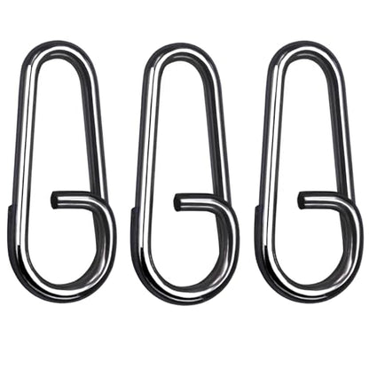 Atibin Stainless Steel Fishing Snap Freshwater High Strength Fishing Clips Saltwater Oval Split Fishing Snaps Swivels Black Nickel - size: SizeS (79lb) 50 pcs