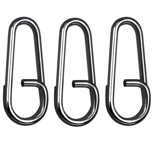 Atibin Stainless Steel Fishing Snap Freshwater High Strength Fishing Clips Saltwater Oval Split Fishing Snaps Swivels Black Nickel - size: SizeM (106lb) 50 pcs