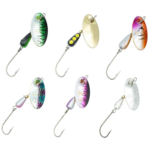 Panther Martin Fishing Lures 6-Pack All Time Greatest Fish Catcher World Famous Spinning Lures in Value Kit Spinners for Trout, Salmon, Panfish, Bass, Crappie & Perch - style: Single Hook