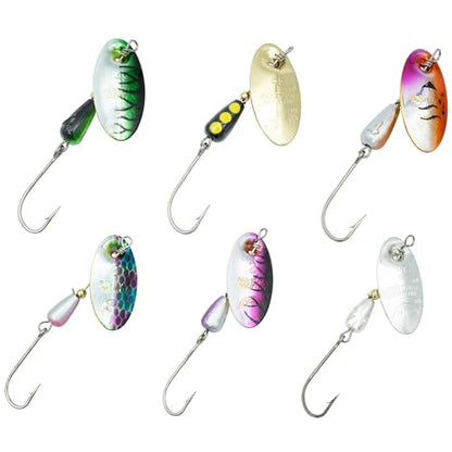 Panther Martin Fishing Lures 6-Pack All Time Greatest Fish Catcher World Famous Spinning Lures in Value Kit Spinners for Trout, Salmon, Panfish, Bass, Crappie & Perch - style: Single Hook
