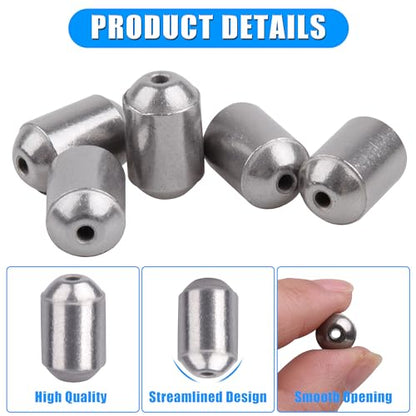 Egg Sinker Weights Assortment Kit, 45pcs Iron Sinker Weight Saltwater Casting Fishing Sinkers Set Catfishing Weights Fishing Line Bottom Rig Tackle