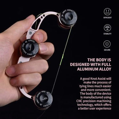 FG Knot Assist Tool，Knot Assist GT Knotter Leader Connection Knot Assist 2.0 for FG Knot Braided Line to Leader Connection Fishing Knot Tying Tool for Braid to Monofilament Leade - color: Rose Gold