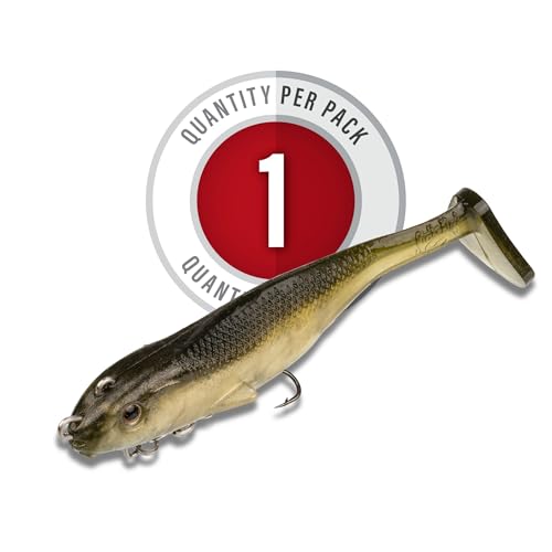 Strike King Final Copy Fishing Lure, Pre-Rigged Soft Plastic Swimbait, Free-Swinging Size 4 Treble Hook, Belly Magnetic Hook Keeper, 7/8-Ounce - color: AYU