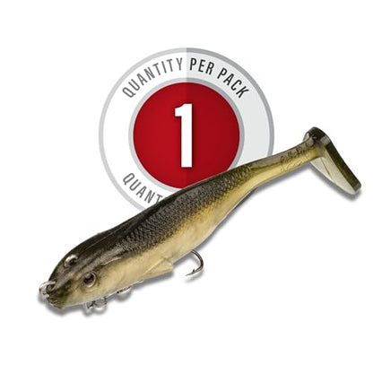 Strike King Final Copy Fishing Lure, Pre-Rigged Soft Plastic Swimbait, Free-Swinging Size 4 Treble Hook, Belly Magnetic Hook Keeper, 7/8-Ounce - color: AYU