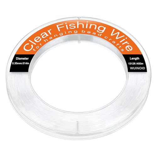 Clear Fishing Line Wire 755 ft, Invisible Monofilament Fishing Line Wire, Nylon String for Hanging Balloons Garland Crafts Picture Decorations, Clear String Threads Cords WUINOID - style: 0.35mm/1312ft