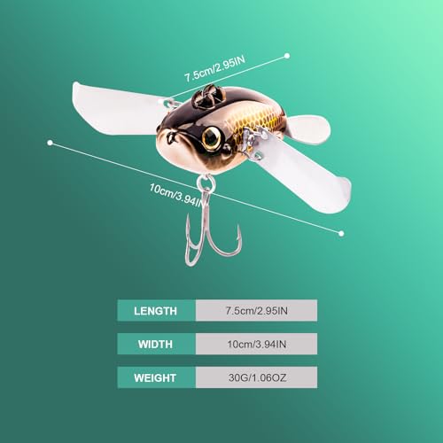 FONMANG Top Water Fishing Lures, 3-Pcs Topwater Lures for Bass Walleye Pike, 2025 New Wasp Crawl Bait for Freshwater and Saltwater - color: C-3 IN 1