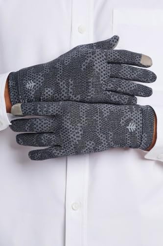 Coolibar Full Finger UV Sun Gloves - UPF 50+ Sun Protection - Gannett - color: Charcoal Coolibar Camo, size: X-Small