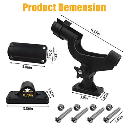 Fishing Rod Holder for Boat Adjustable 360° Rotation Hands-Free Fishing Pole Rod Racks No-Drill Rail Mount Rod Holders for Multi-Rod Setup Kayak, Pontoon, Boat Fishing - color: RH50 Multi-Positional Mounting 2pcs