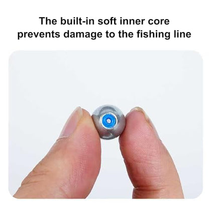 Alloy Steel Fishing Sinker Oval Drop Shot Bass Fishing Weight Casting Sinkers for Saltwater Freshwater - size: Size13-6Pcs-Alloy Sinker-60G