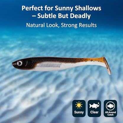 Paddle Tail Swimbait Fishing Lures for Bass Fishing | 5/6/15 Pcs Soft Plastic Lures With Paddle Tail, Pre-Rigged Jig Hook Options for Walleye, Pike & Trout Fishing - color: Pumpkin