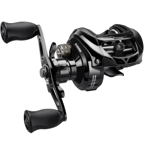 Piscifun Ultra-Light Baitcasting Reel, 5.5 oz Compact Low Profile Baitcaster, 7.1:1 Gear Ratio, 40mm Palm Fit, Magnetic Brake Fishing Reel for Creeks, Ponds, Light Lures & Finesse Bass - color: Black