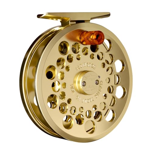 Redington Classic Trout Fly Reel – Lightweight Click-and-Pawl Trout Reel, Large Arbor, CNC Machined Aluminum - color: Gold, size: 4/5/6