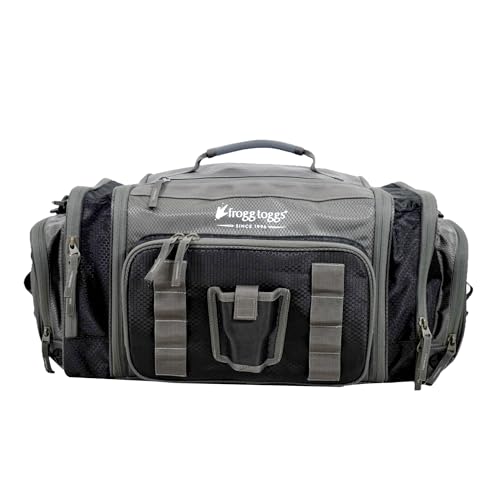 FROGG TOGGS Heavy Duty Fishing Tackle Duffle Bag, Includes Bait Trays - color: Black, style: 3700