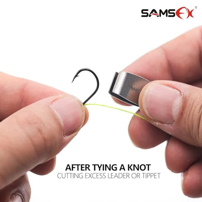 SAMSFX Fishing Nipper & Retractor Combo with Stainless Steel Blades and 24" Line Attachment for Any Angler