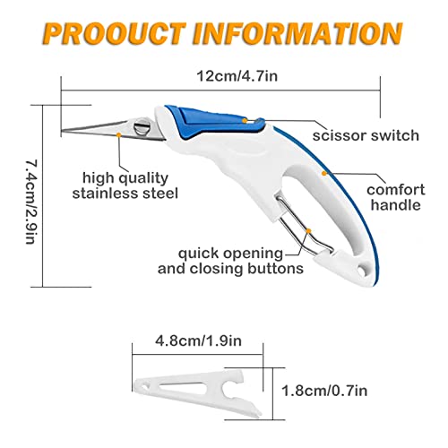 Fishing Pliers Saltwater, Fishing Scissors for Braided Line,Fishing Line Cutter Saltwater and Freshwater,Fishing Scissors with hanging buckle for Mono Braided Line,Fishing Gear