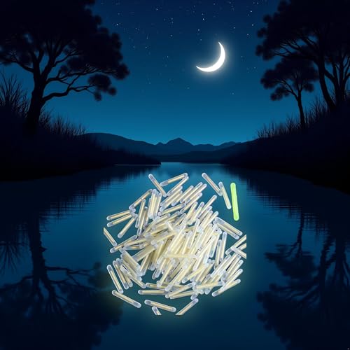 100Pcs Yellow Fishing Float Light Stick Fluorescent Lightstick Fluorescent Dark Glow Sticks Fishing Float Accessories 3mm Corks, Floats Terminal Tackle and Accessories