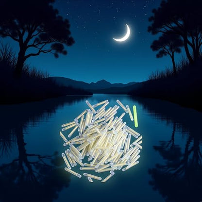 100Pcs Yellow Fishing Float Light Stick Fluorescent Lightstick Fluorescent Dark Glow Sticks Fishing Float Accessories 3mm Corks, Floats Terminal Tackle and Accessories