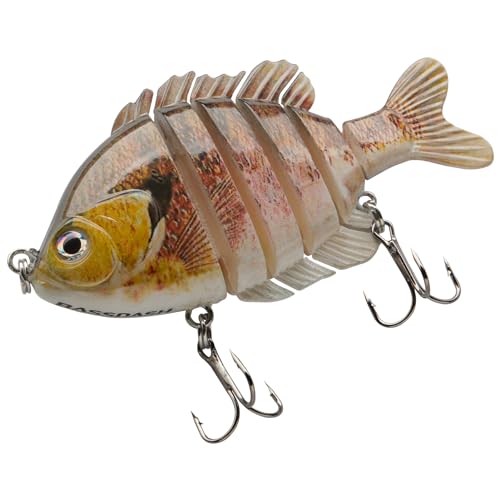 BASSDASH SwimPanfish Multi Jointed Panfish Bluegill Swimbaits Hard Topwater Bass Lures Fishing Lure Crank Saltwater 3.5in/0.85oz - color: Pink Bluegill