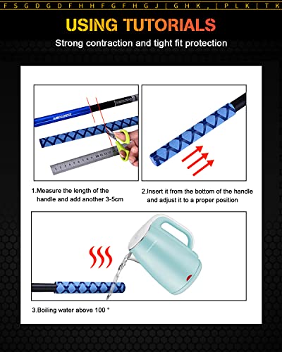 GLL Heat Shrink tubing, Long 3.2 ft, Big Size 15-50mm, Insulation Non-Slip Waterproof - color: black, size: Black 40mm
