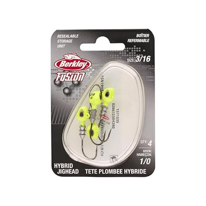 Berkley Fusion19 Hybrid Fishing Jigheads - color: Chartreuse, size: 1/0 Hook Size - 3/16 oz