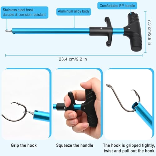 50Pcs Circle Hooks with Fishing Hook Remover, Super Sharp and Offset Catfish Octopus Circle Hooks for Saltwater and Freshwater, Nickel Coated High Carbon Steel, Sizes #1-8/0 - color: Black Nickel with Hook Remover, size: 1/0