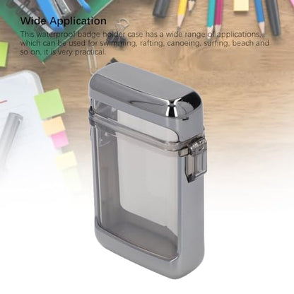 plplaaoo Pocket Case Transparent Sealing Multifunctional Badge Holder Case Compact Lightweight for Swimming Rafting Canoeing Surfing Beach Plastic 10cm (Black) - color: Black